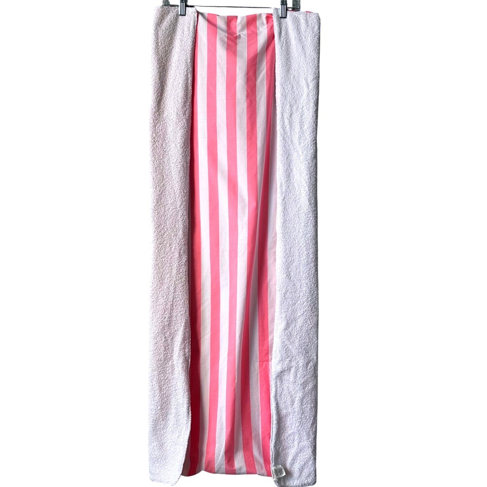 Beaufort Bonnet‎ Company Kids Beach Towel Pink White Striped Terry Cloth